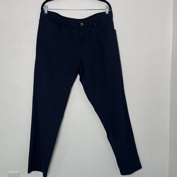 Lululemon ABC Pants Classic Warpstreme Navy Stretch Commuter Casual Size 36X32